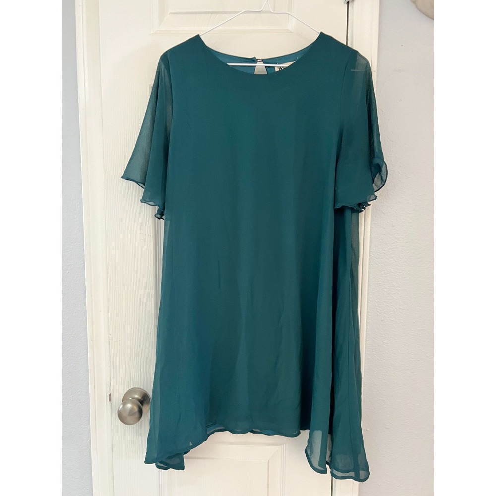 Show Me your Mumu Shift Dress Women's Medium Green Flowy Chiffon Hippie Boho